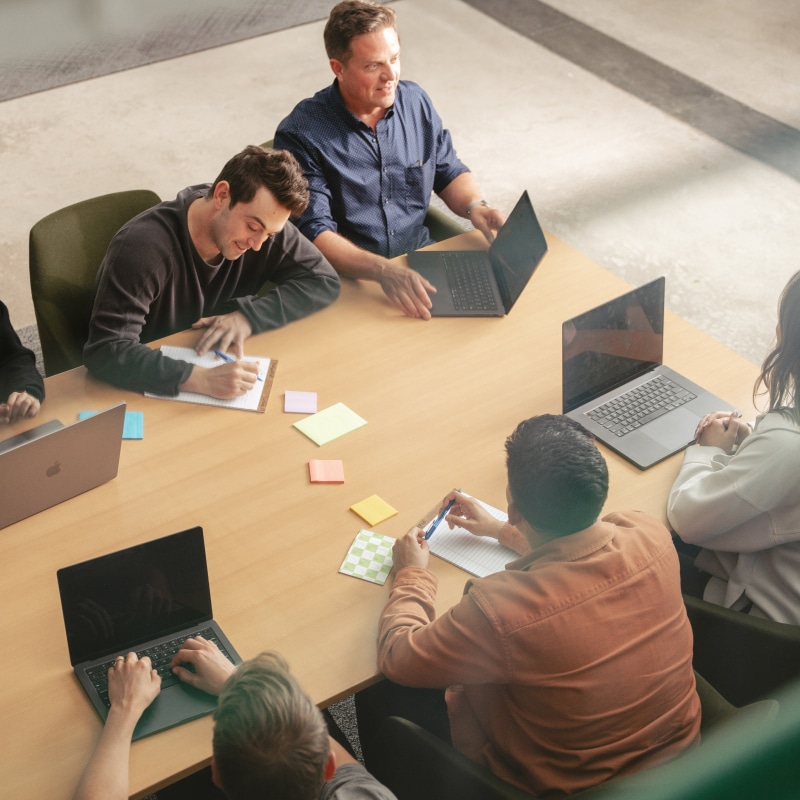 A team meeting in an office