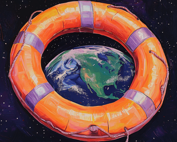 lifesaver illustration to symbolize ai security risks