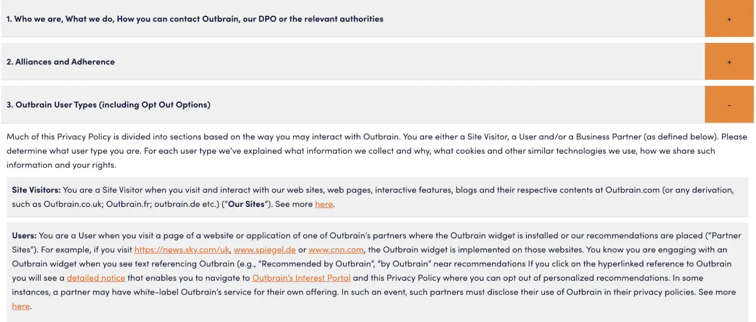 outbrain privacy policy best privacy policy examples