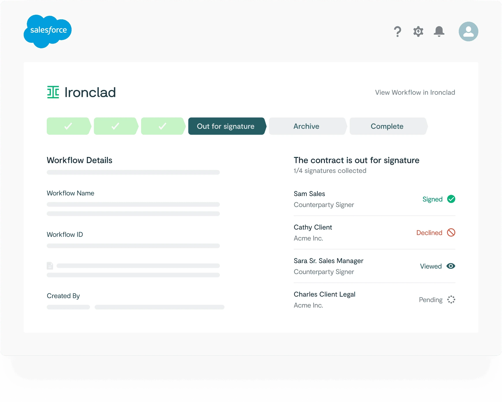 in-product view of contract management in salesforce