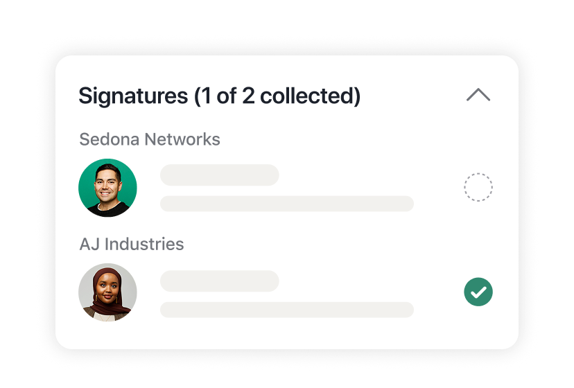 1 of 2 signatures collected flag
