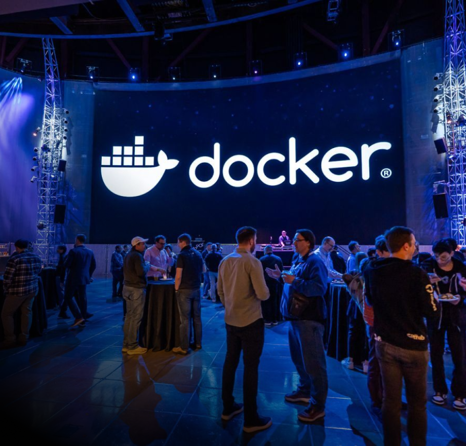 docker event with a crowd of people