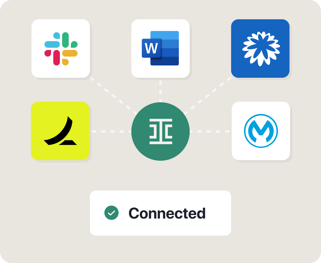 ironclad icon in the middle with 5 icons of integrations above it