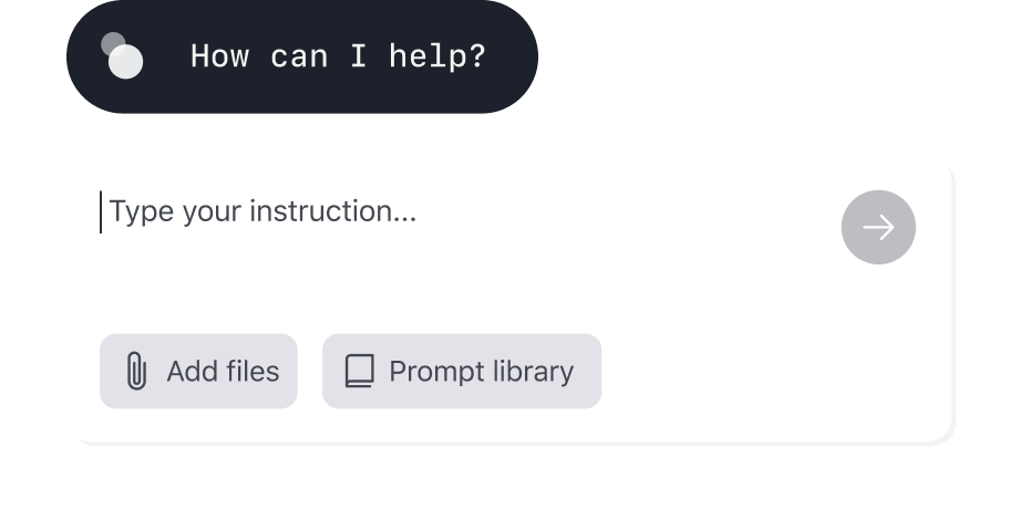 type bar for ai assistant Jurist